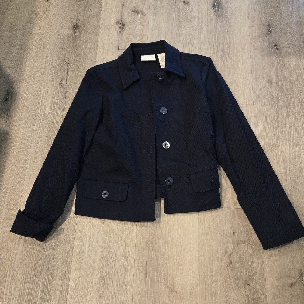 Liz Claiborne Twill 3/4 Sleeve Blazer Womens Size 8